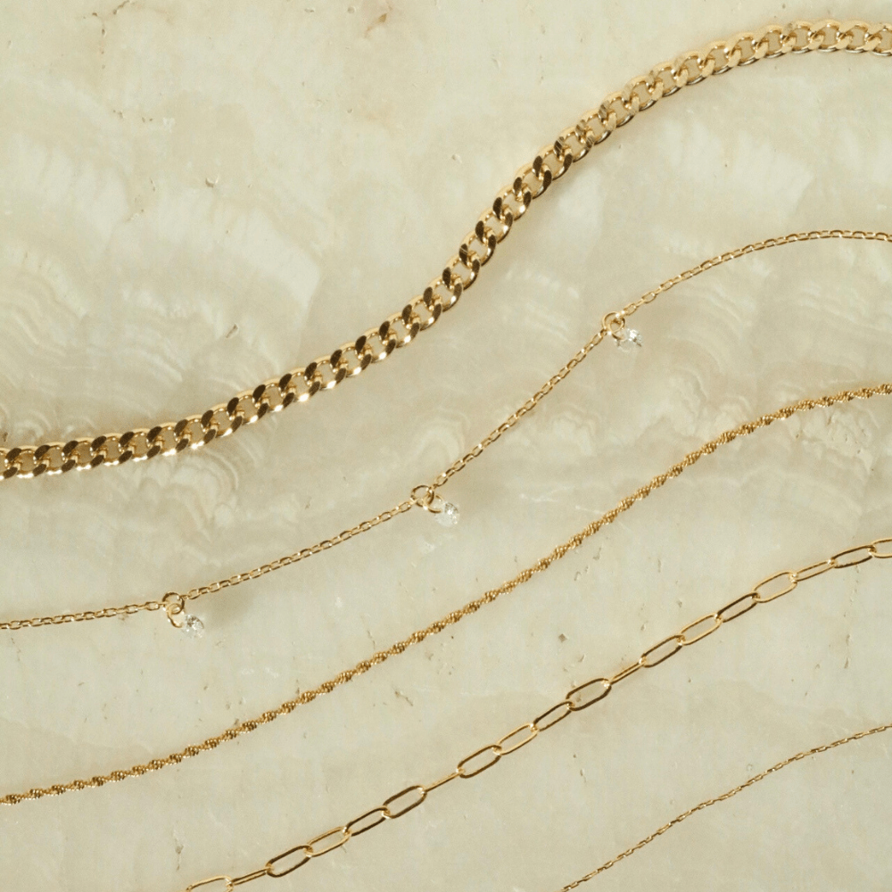 Necklaces: Gold chain necklace with a delicate pendant - Lulu Ave Body Jewelery