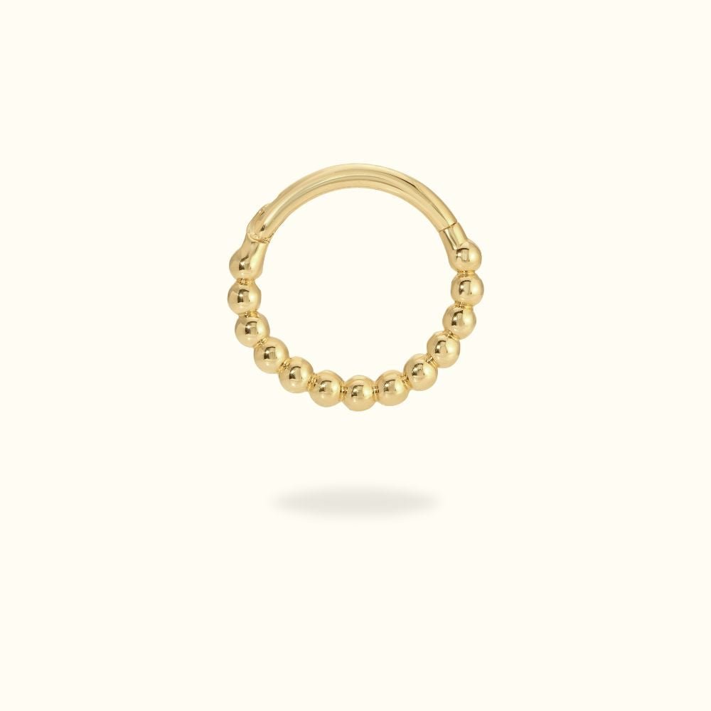 14k Beaded Hinge Ring - Hinged Ring - Lulu Ave Body Jewelery