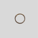 14k Big crystal FF hinged ring - Lulu Ave Body Jewelery