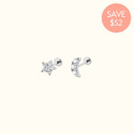 14k Crystal Celestial Set - Earrings - Lulu Ave Body Jewelery