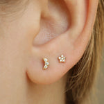 14k Crystal Star Flat back Earring - Threadless - Lulu Ave Body Jewelery
