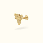 14k Flying Bee Flatback Earring - Threadless - Lulu Ave Body Jewelery