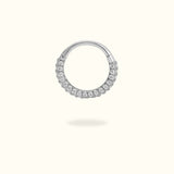 14k Full Crystal Hinge Ring - Hinged Ring - Lulu Ave Body Jewelery