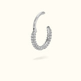 14k Full Crystal Hinge Ring - Hinged Ring - Lulu Ave Body Jewelery