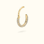 14k Full Crystal Hinge Ring - Hinged Ring - Lulu Ave Body Jewelery