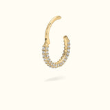 14k Full Crystal Hinge Ring - Hinged Ring - Lulu Ave Body Jewelery