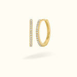 14k Gold Large Crystal Huggies - Huggies - Lulu Ave Body Jewelery