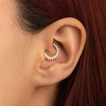 14k Front Double Row Hinged Ring - Lulu Ave Body Jewelery