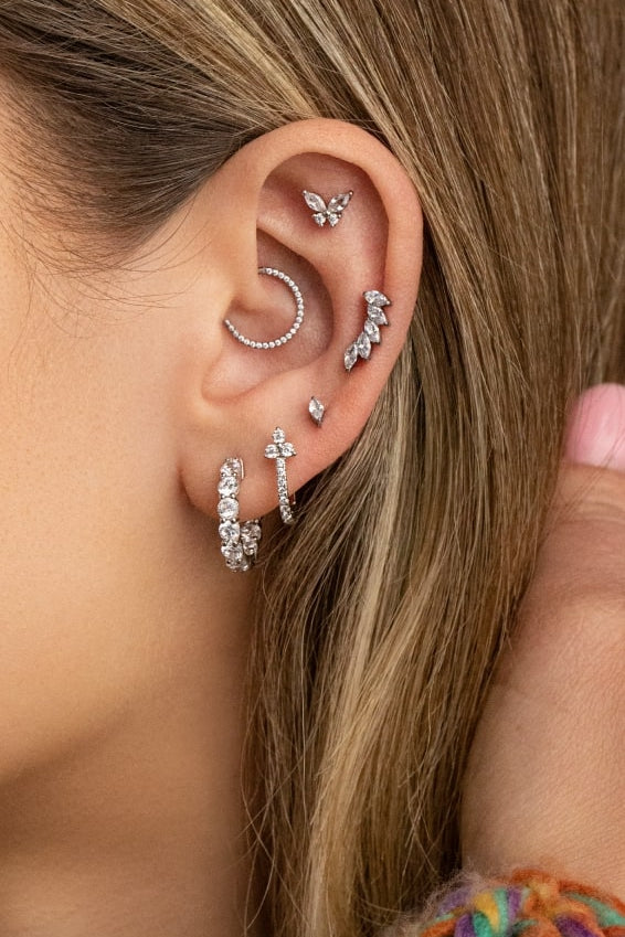 Ear Styling,silver hoop earrings. Perfect for any occasion, they add sophistication to any outfit, Lulu Ave Body Jewelery