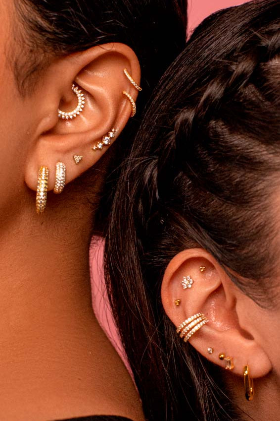 Ear Styling, LuluAve's elegant gold-plated hoop earrings, they add sophistication to any outfit,Lulu Ave Body Jewelery