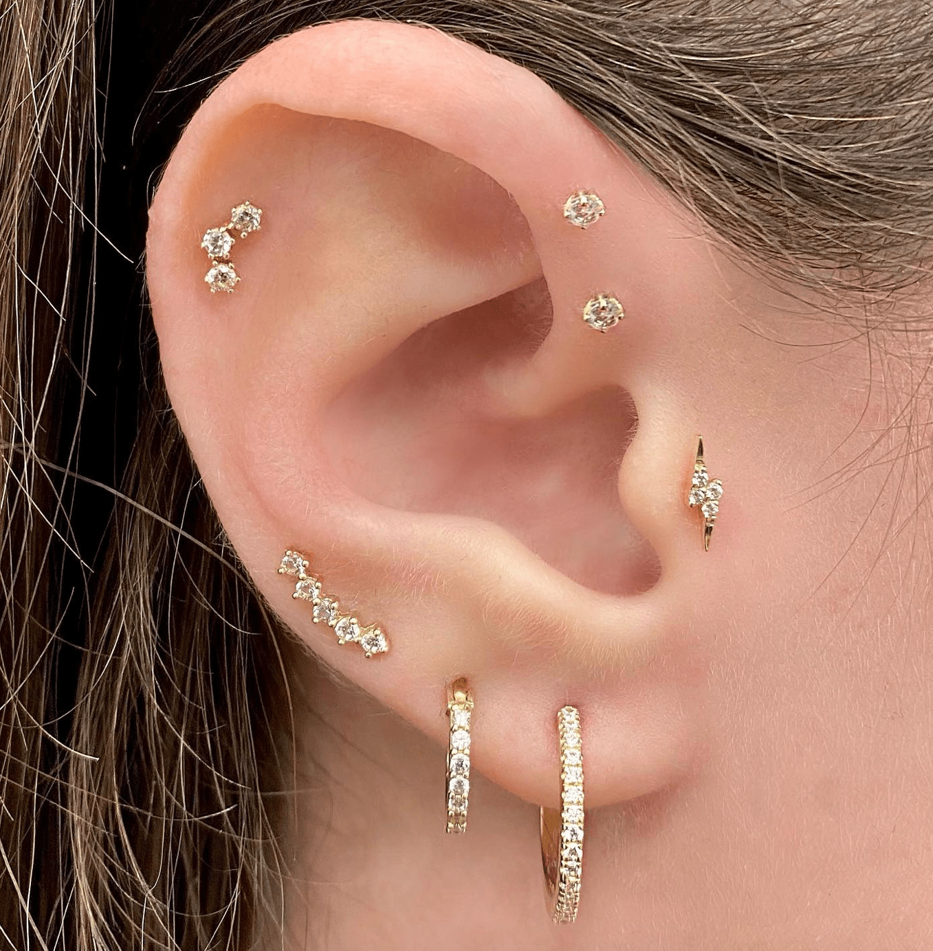 Medium Crystal Huggies - Huggies - Lulu Ave Body Jewelery