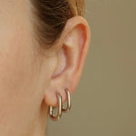 Silver Oval Huggies - Huggies - Lulu Ave Body Jewelery