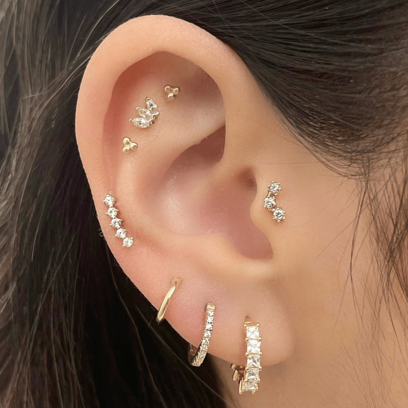 Small Crystal Huggies - Huggies - Lulu Ave Body Jewelery