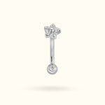 Titanium Crystal Flower Curve Push - Back Rook Barbell - Belly Rings - Lulu Ave Body Jewelery