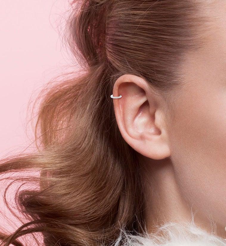 Titanium Crystal Hinged Ring - Lulu Ave Body Jewelery