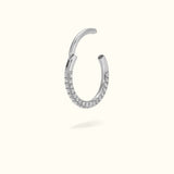 Titanium Full Crystal Hinge Ring - Hinged Ring - Lulu Ave Body Jewelery
