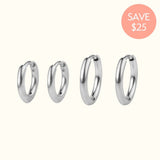 Titanium Plain Huggies Set - Earrings - Lulu Ave Body Jewelery