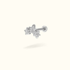 Titanium Star Cluster Flatback Earring - Earrings - Lulu Ave Body Jewelery