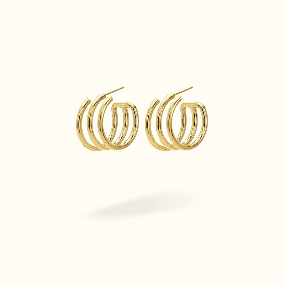 Triple Lined Hoops - hoops - Lulu Ave Body Jewelery