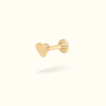 14k Heart Single Earring - Threadless - Lulu Ave Body Jewelery
