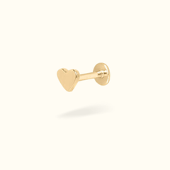 14k Heart Single Earring - Threadless - Lulu Ave Body Jewelery