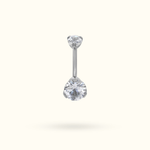 Titanium Crystal Prong Navel Barbell - Belly Rings - Lulu Ave Body Jewelery