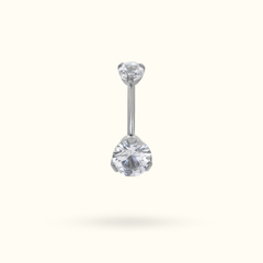 Titanium Crystal Prong Navel Barbell - Belly Rings - Lulu Ave Body Jewelery