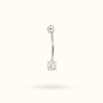 14k Crystal Bezel Rook Barbell - Rook - Lulu Ave Body Jewelery