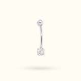 14k Crystal Bezel Rook Barbell - Rook - Lulu Ave Body Jewelery