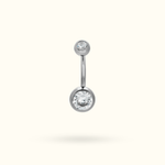 Titanium Crystal Bezel Navel Barbell - Belly Rings - Lulu Ave Body Jewelery