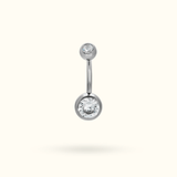 Titanium Crystal Bezel Navel Barbell - Belly Rings - Lulu Ave Body Jewelery