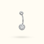 Titanium Crystal Bezel Navel Barbell - Belly Rings - Lulu Ave Body Jewelery