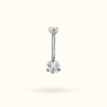 Titanium Small Crystal Prong Navel Barbell - Belly Rings - Lulu Ave Body Jewelery