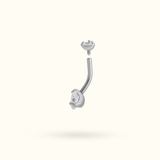 Titanium Small Crystal Prong Navel Barbell - Belly Rings - Lulu Ave Body Jewelery