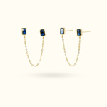 Double Baguette Chain Studs - Lulu Ave Body Jewelery