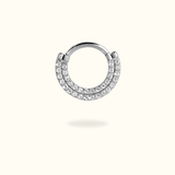 Titanium Front Crystal Double Row Hinged Ring - Lulu Ave Body Jewelery