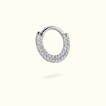 Titanium Front Crystal Double Row Hinged Ring - Lulu Ave Body Jewelery