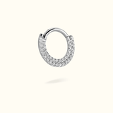 Titanium Front Crystal Double Row Hinged Ring - Lulu Ave Body Jewelery