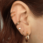 14k Heart Single Earring - Threadless - Lulu Ave Body Jewelery