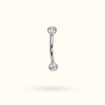 Titanium Crystal Curve Push-Back Rook Barbell - Lulu Ave Body Jewelery