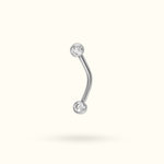 Titanium Crystal Curve Push-Back Rook Barbell - Lulu Ave Body Jewelery