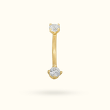 14k Crystal Rook Barbell - Rook - Lulu Ave Body Jewelery