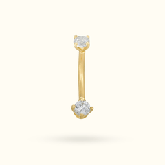 14k Crystal Rook Barbell - Rook - Lulu Ave Body Jewelery