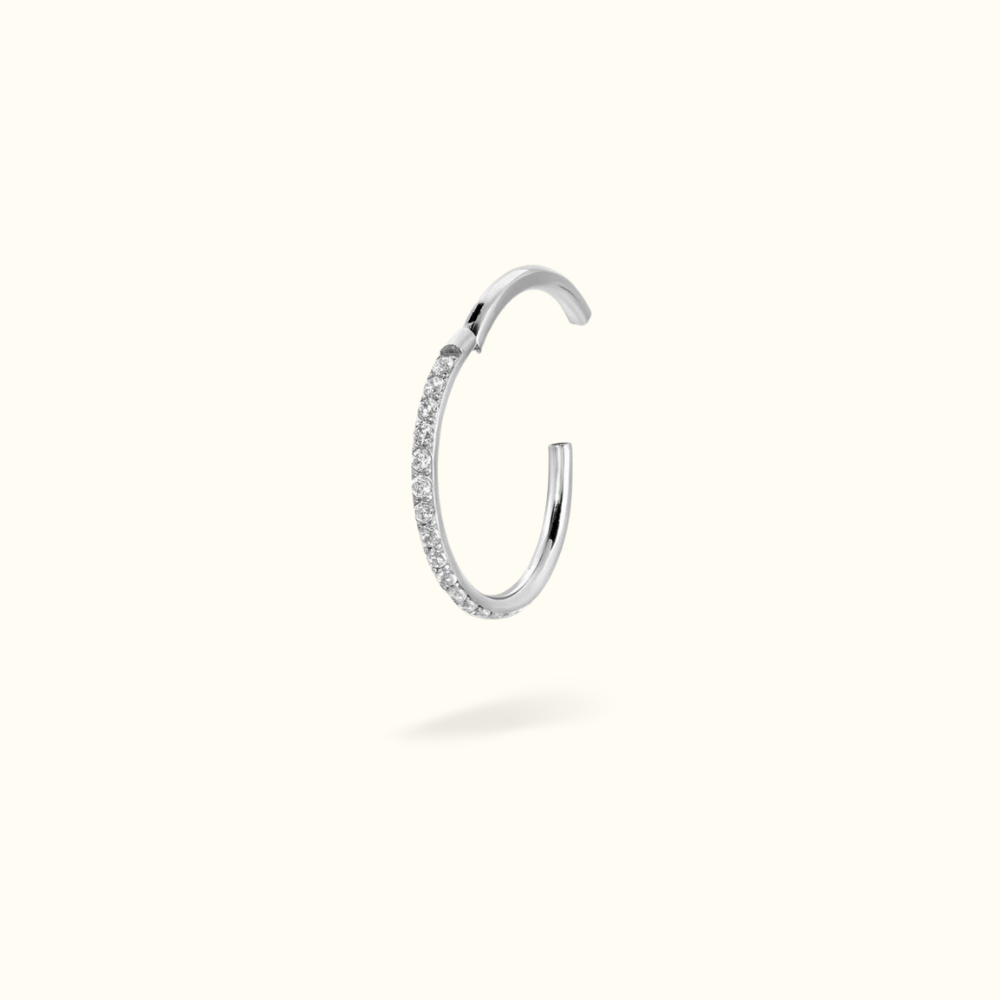 Titanium Crystal Hinged Ring - Lulu Ave Body Jewelery