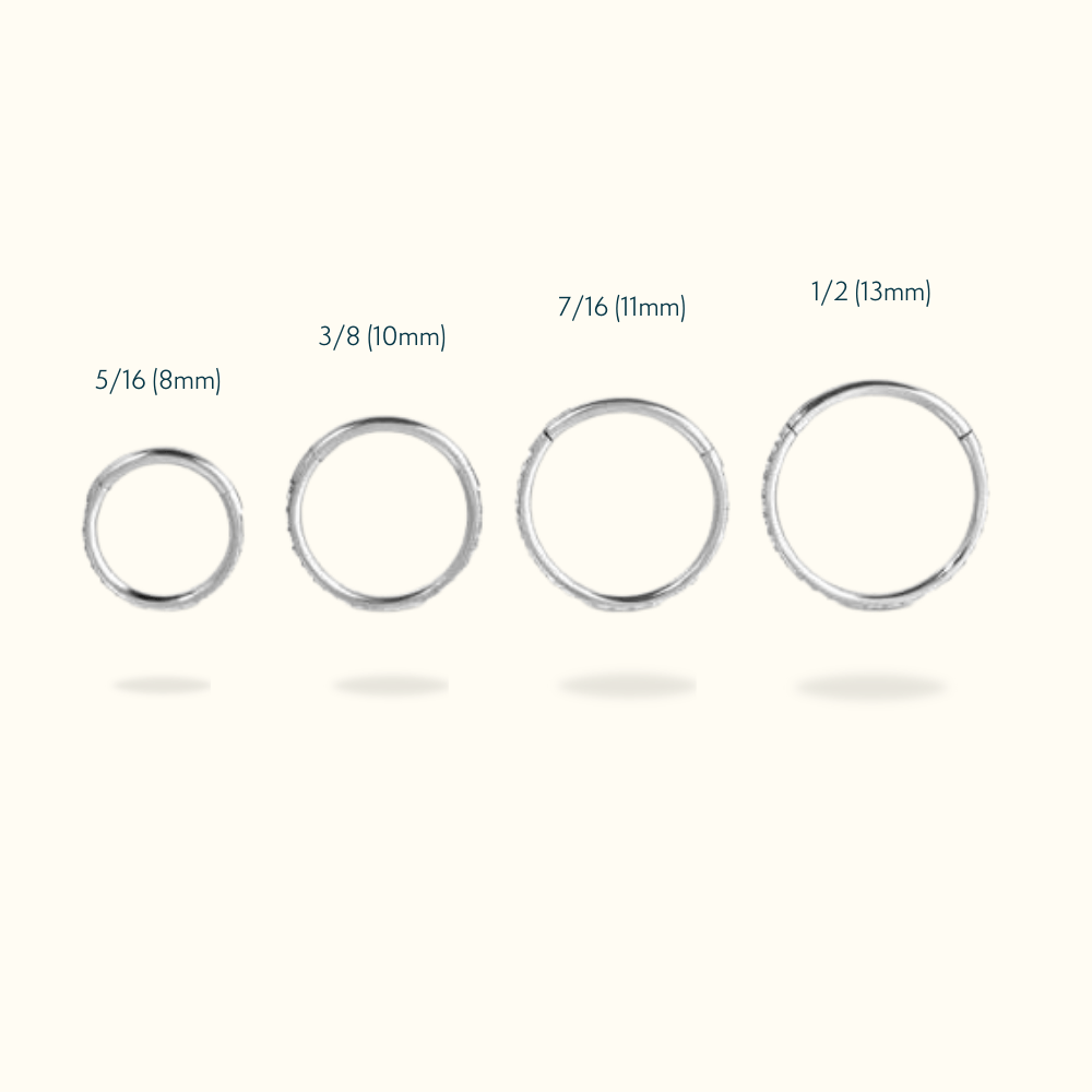 Titanium Crystal Hinged Ring - Lulu Ave Body Jewelery