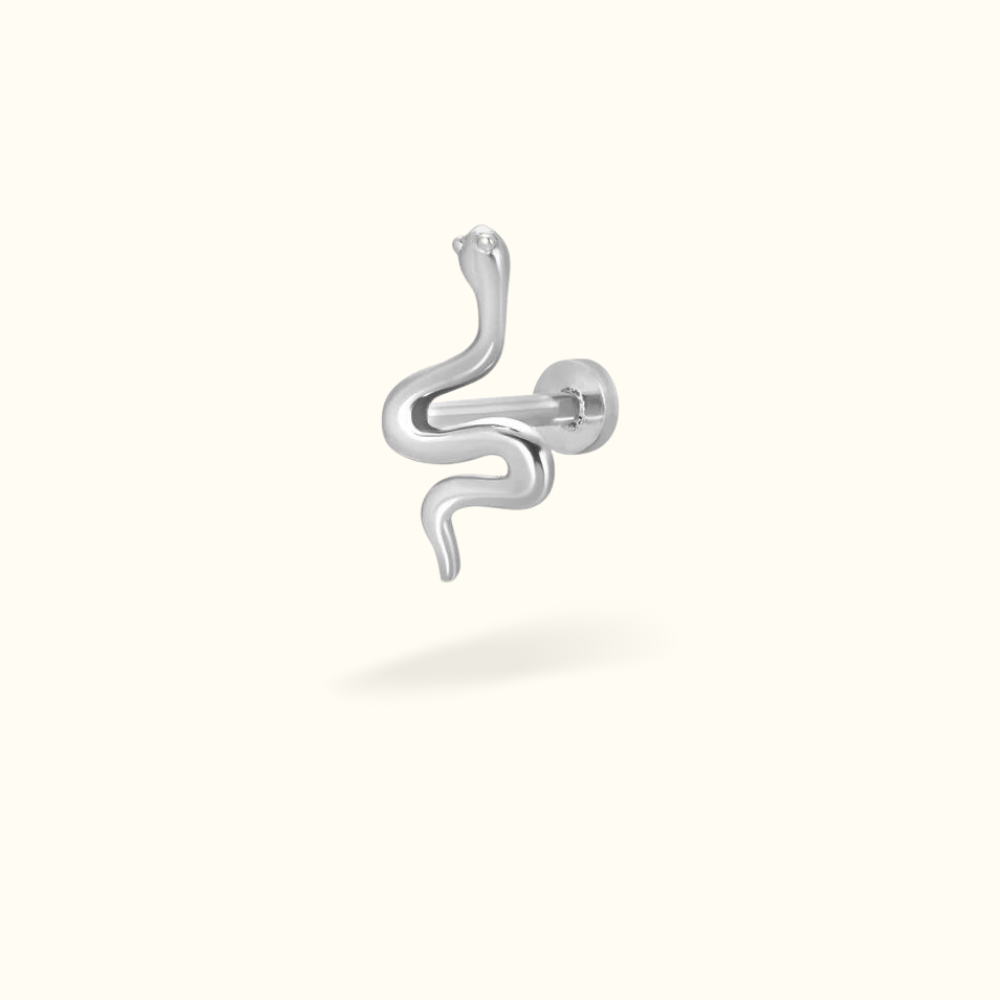 14k Snake Single Earring - Threadless - Lulu Ave Body Jewelery