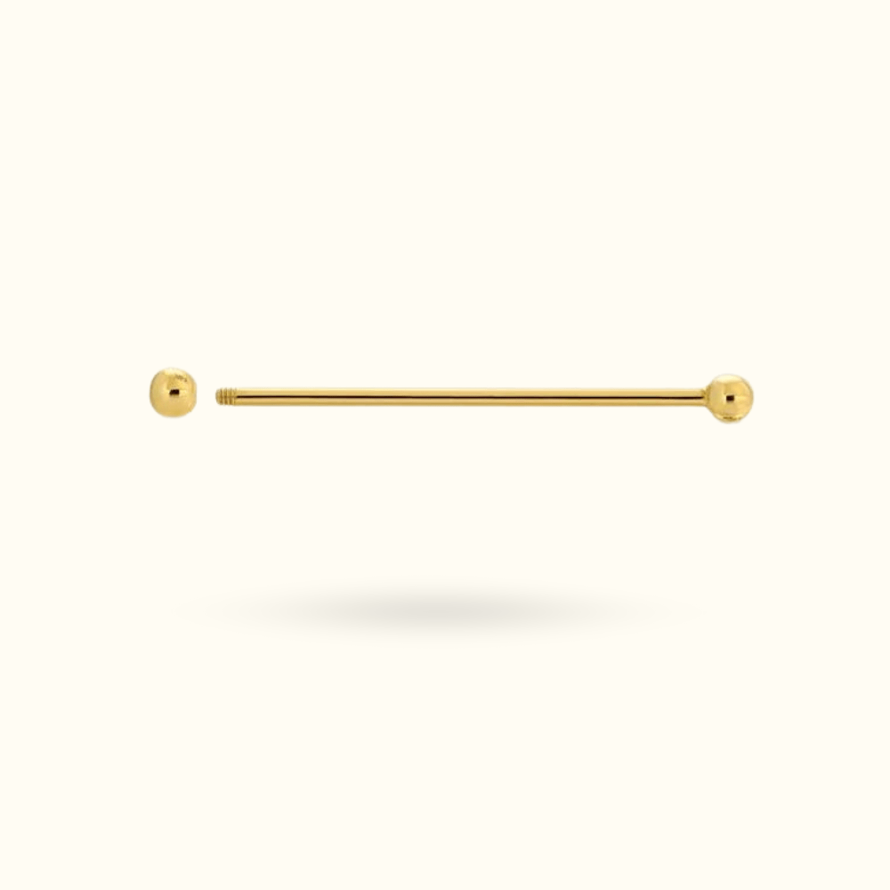 14k Industrial Barbell - Lulu Ave Body Jewelery