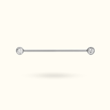 Titanium Crystal Bezel Push-Back Industrial Barbell - Lulu Ave Body Jewelery