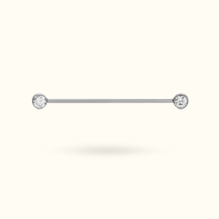 Titanium Crystal Bezel Push-Back Industrial Barbell - Lulu Ave Body Jewelery