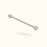 Titanium Crystal Bezel Push-Back Industrial Barbell - Lulu Ave Body Jewelery